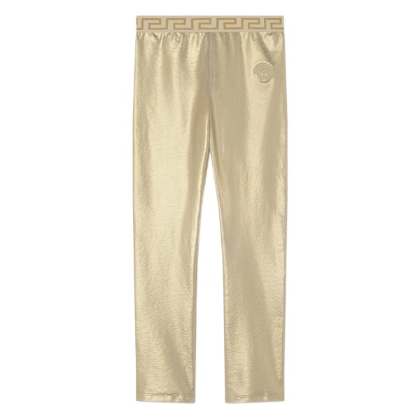 metallic high-waisted leggings