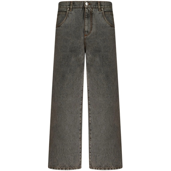 mid-rise straight-leg jeans