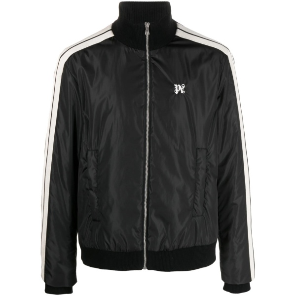 monogram-embroidered padded bomber jacket