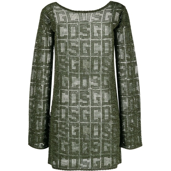 monogram-knit minidress