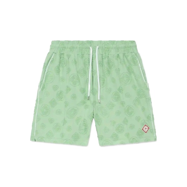 monogram-pattern track shorts