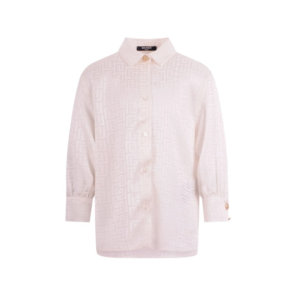 monogram-print button shirt