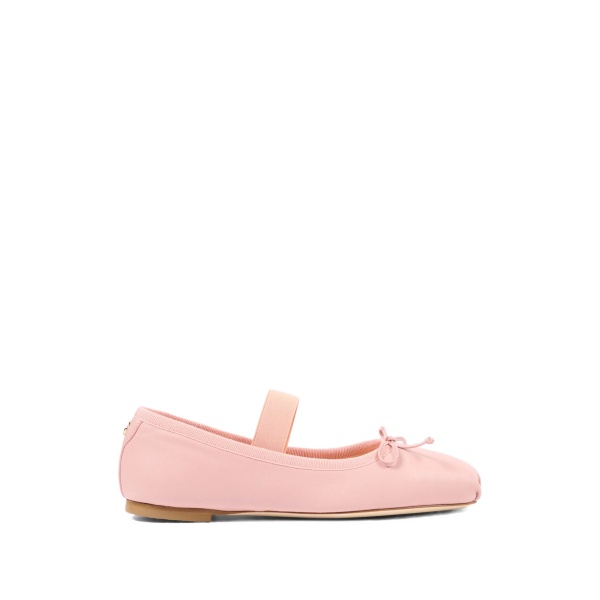 NAPPA LEATHER BALLET FLATS WITH GROS-GRAIN DETAIL