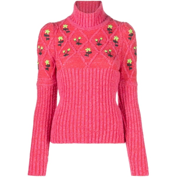 Oma floral-embroidered wool jumper