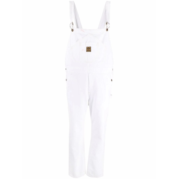organic-cotton logo-patch dungarees