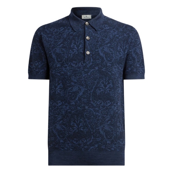 paisley jacquard polo shirt