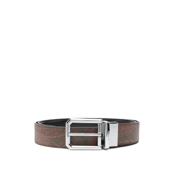 paisley-print leather belt