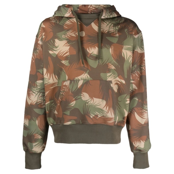 palm tree-print cotton hoodie
