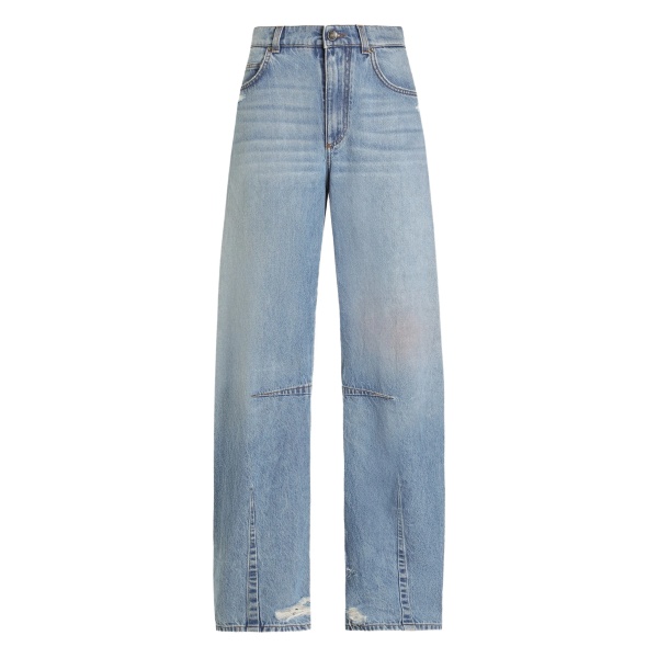 panel distressed jeans