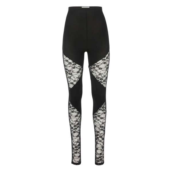 patchwork-lace leggings