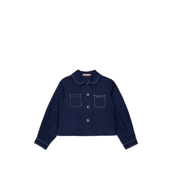 Peter-Pan collar pocket cotton jacket