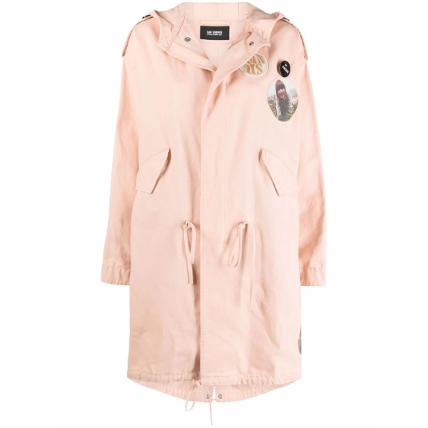 photograph-print hooded coat