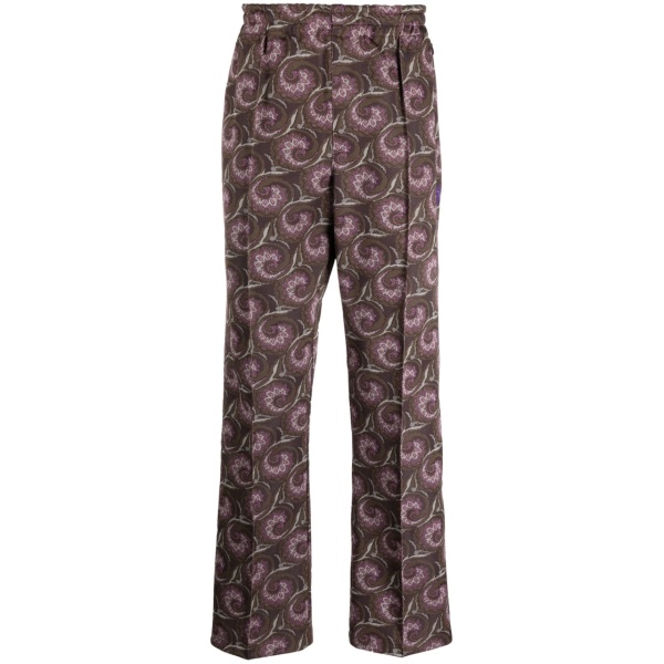 pintuck bold-checked trousers