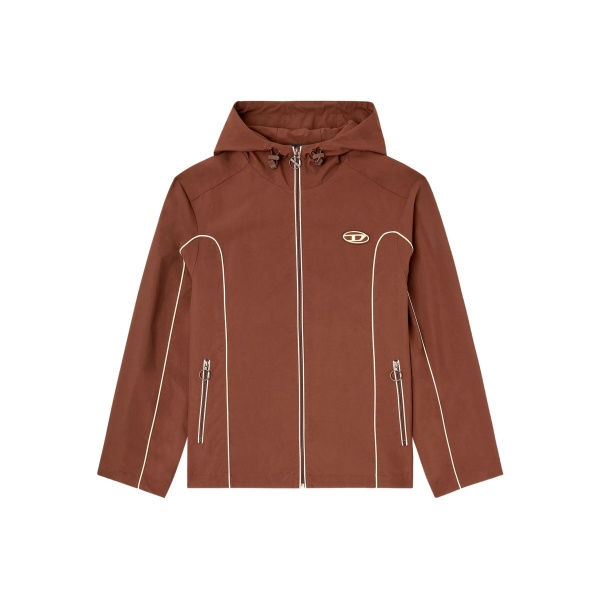 piped hooded jacket