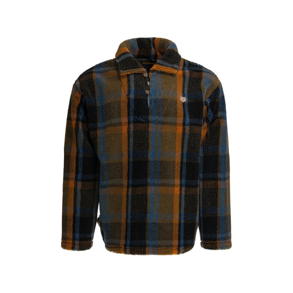plaid buttoned sweater
