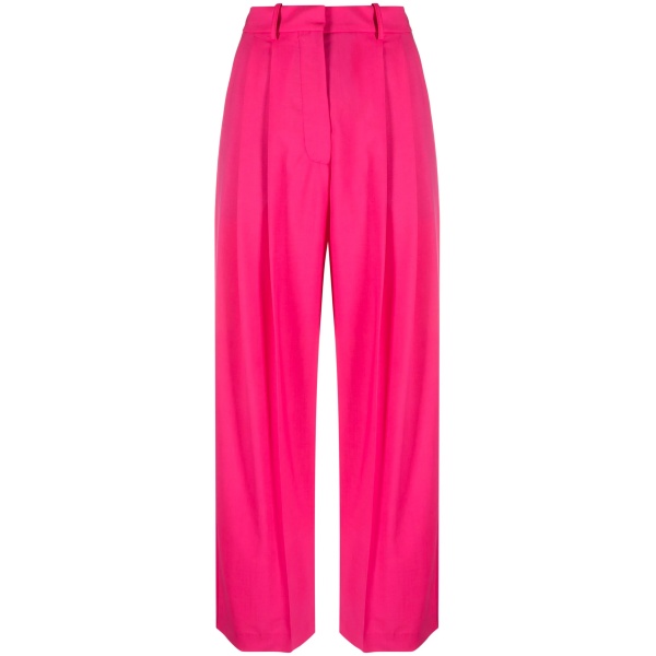 pleat-detail straight-leg trousers
