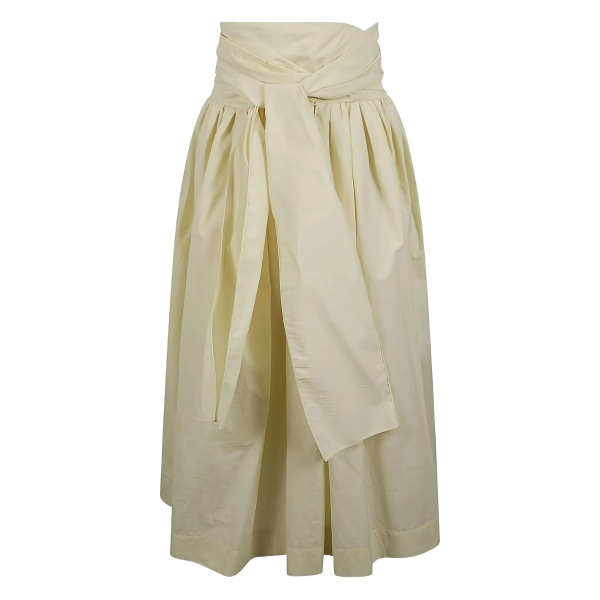 pleated midi skirt
