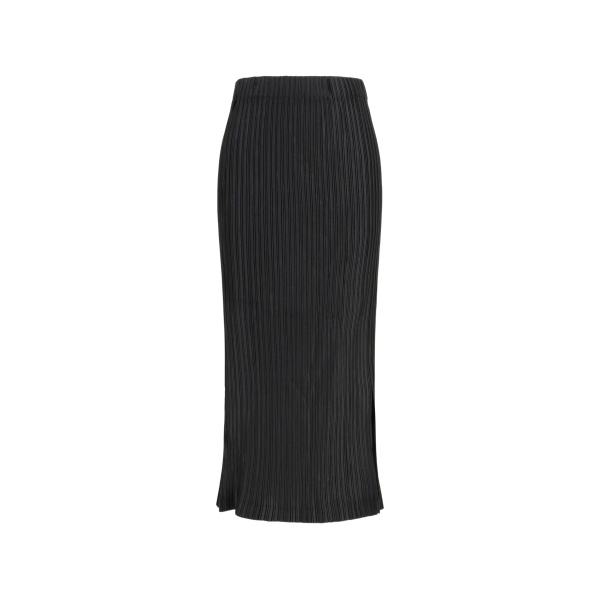pleated midi skirt