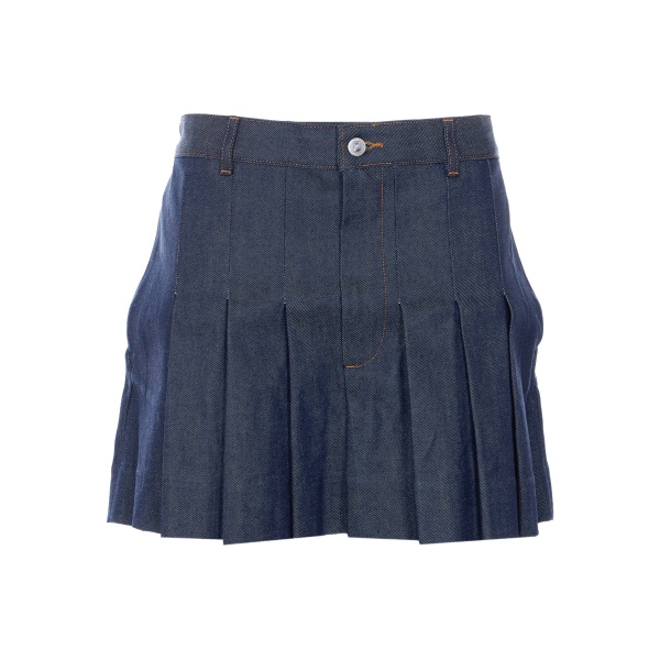 pleated mini skirt