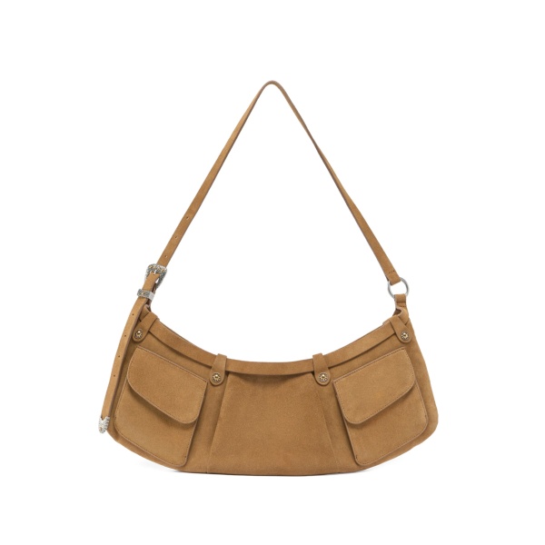 pockets strap leather shoulder bag