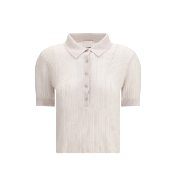 polo neck short sleeve top
