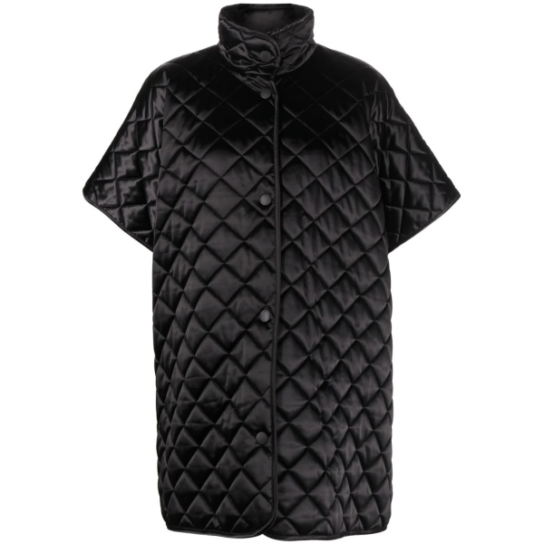 quilted short-sleeve coat