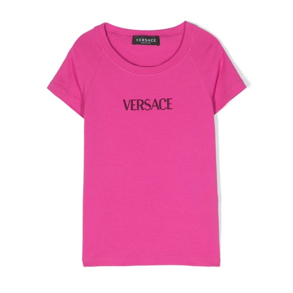 rhinestone-logo short-sleeve T-shirt