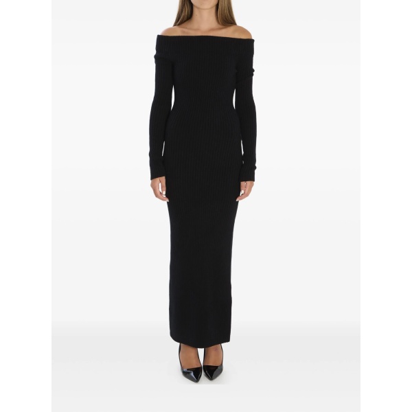 ribbed off-shoulder maxi dress