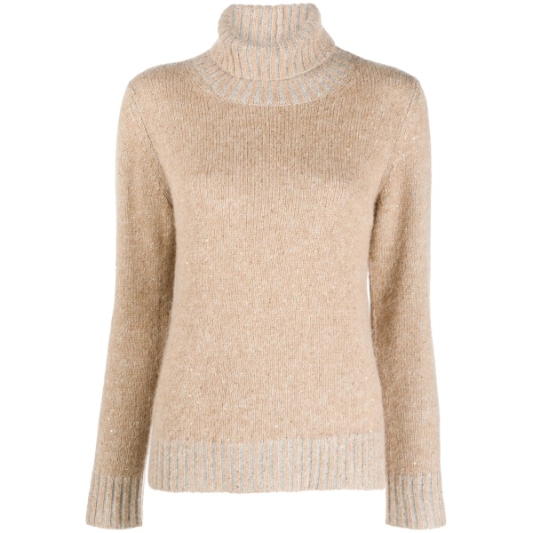 roll-neck knitted top