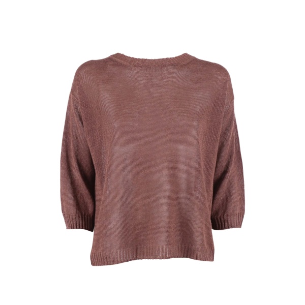 round-neck knitted top