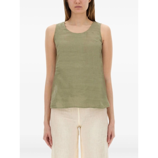 round-neck linen top