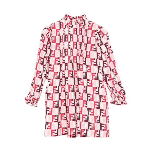 ruffled printed dress