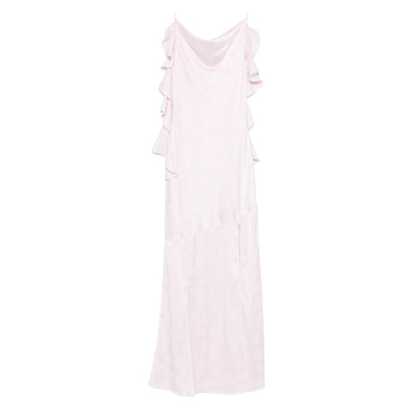 ruffled scoop neck dress