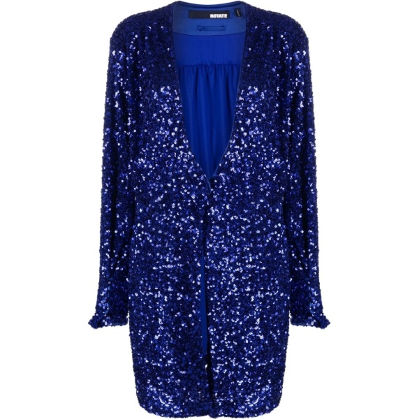sequin-embellished V-neck wrap dress