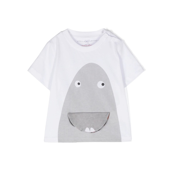 shark-motif T-shirt