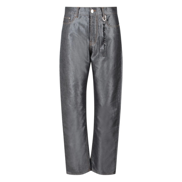 shiny straight jeans