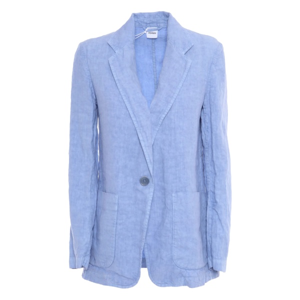 single-button linen blazer