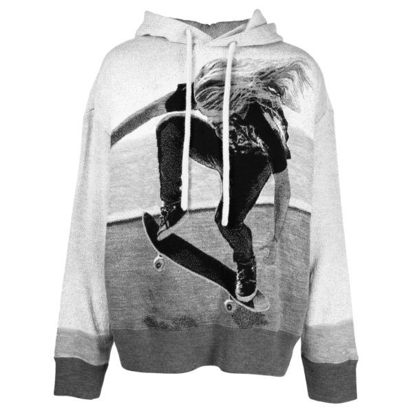 skater-print hoodie