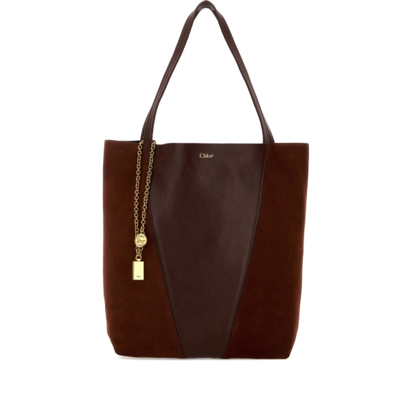 Spin leather suede tote bag