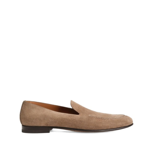 Split suede loafers