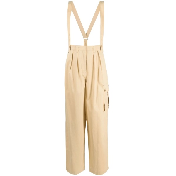 straight-leg braces cargo trousers