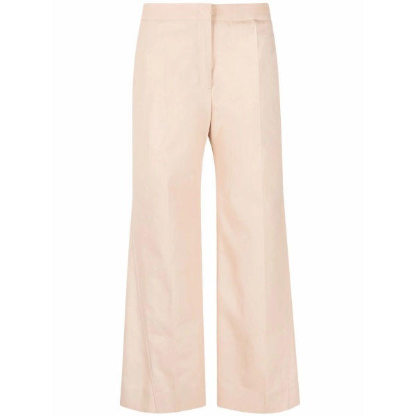 straight-leg cotton trousers