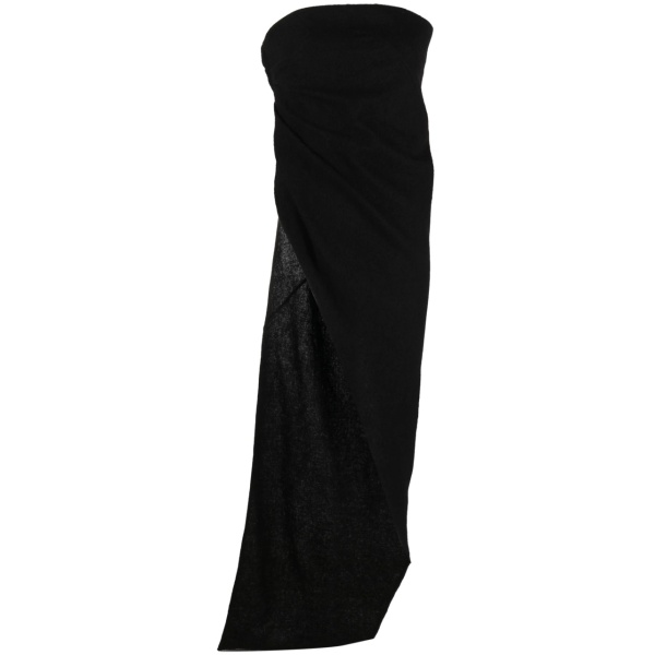 strapless asymmetric virgin wool top