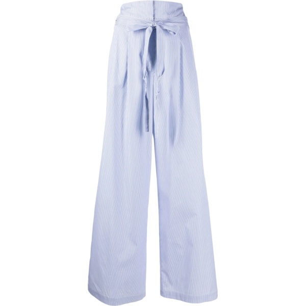 stripe-print tie-waist palazzo pants