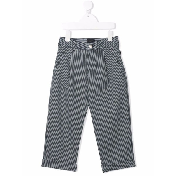 striped straight-leg chinos