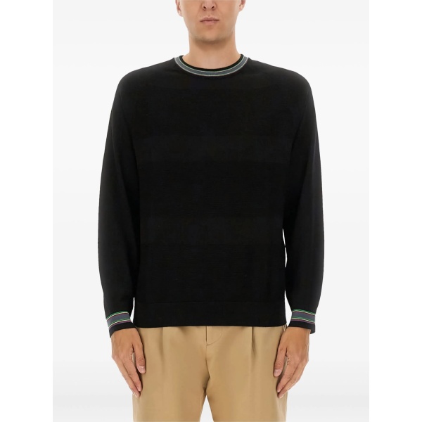striped-trim sweater