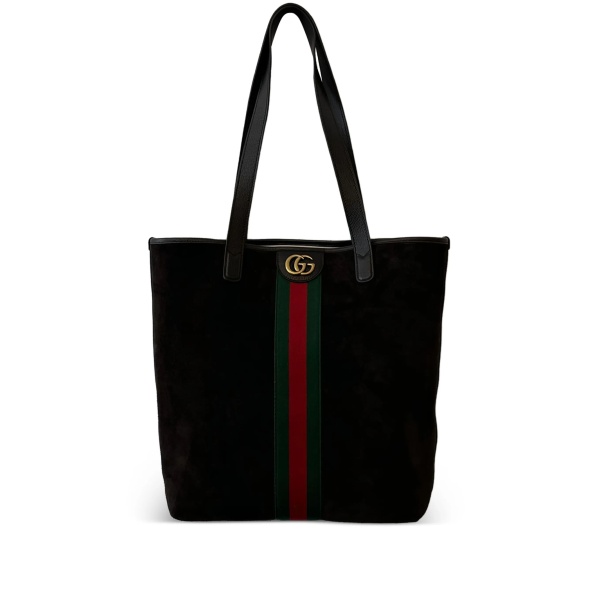 suede stripe tote bag