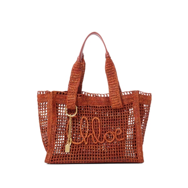 Summer Banana raffia east-west tote bag