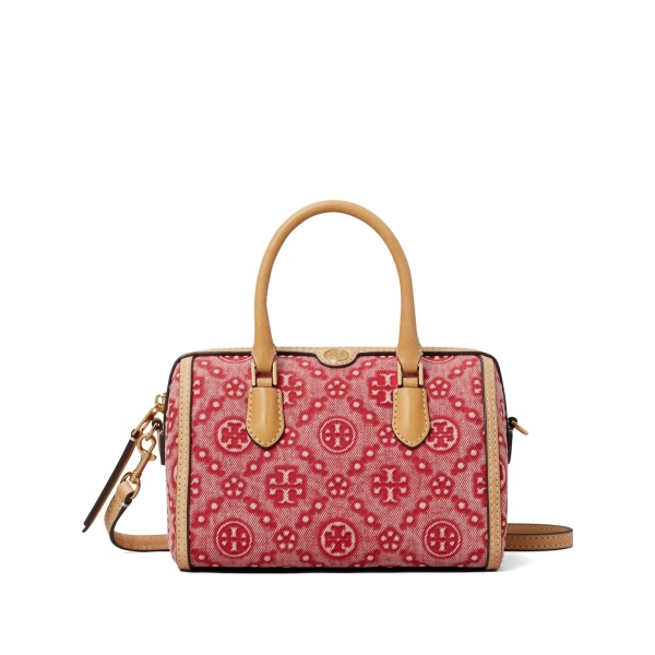 T-monogram denim petite barrel bag