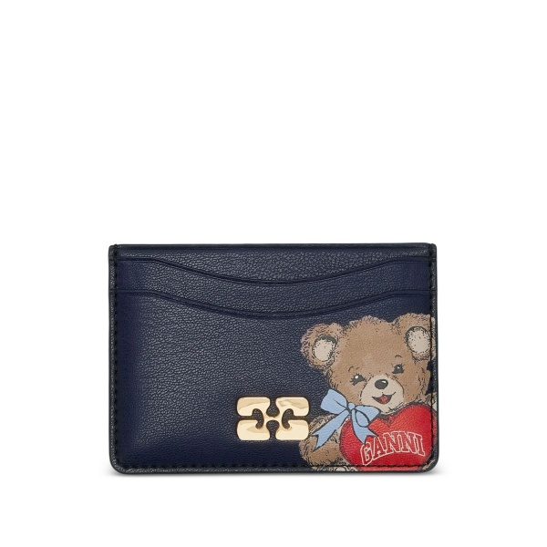 teddy appliqué-logo cardholder